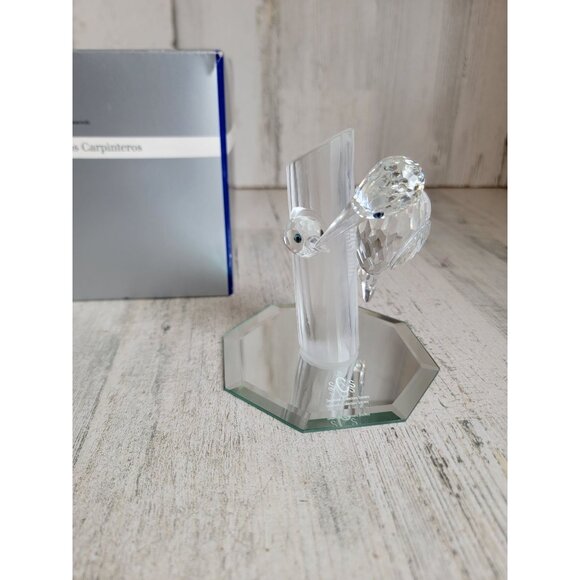 Swarovski sharing woodpeckers crystal home decor figure bird - Picture 1 of 8